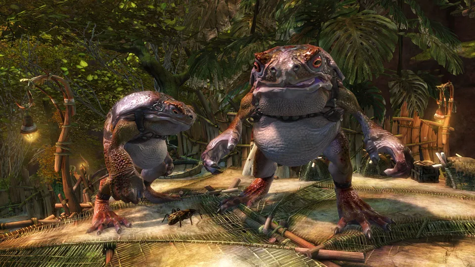 Two hylek in a jungle village.