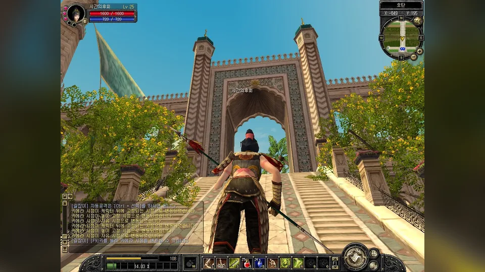 A Silkroad Online street scene with several player characters and the interface panels.