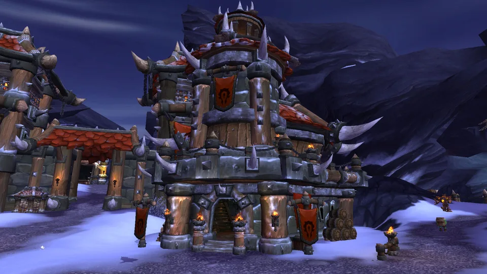 A Horde garrison building in snow.